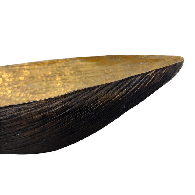 OBJECT Brass Banana Blossom Dish - Antique Black w Gold | the OBJECT ROOM