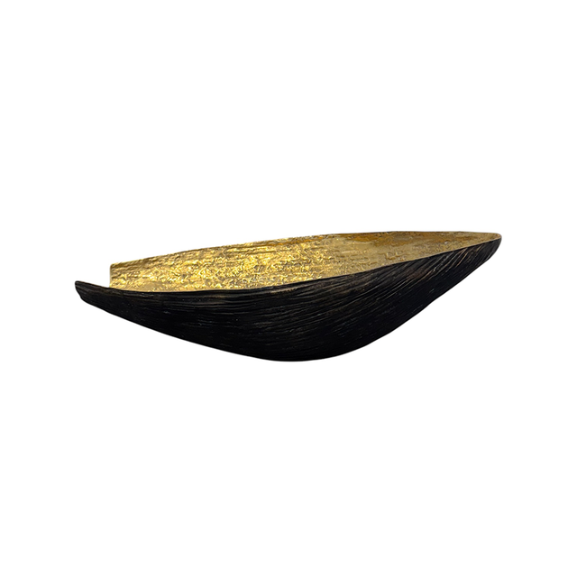 OBJECT Brass Banana Blossom Dish - Antique Black w Gold | the OBJECT ROOM