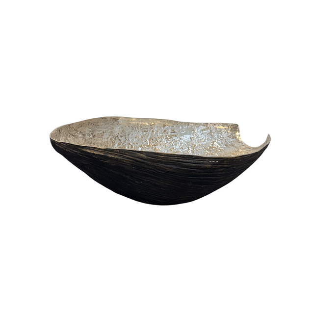 OBJECT Brass Banana Blossom Dish - Antique Black w Silver | the OBJECT ROOM