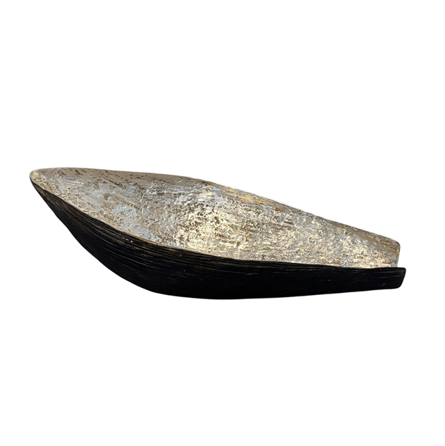 OBJECT Brass Banana Blossom Dish - Antique Black w Silver | the OBJECT ROOM
