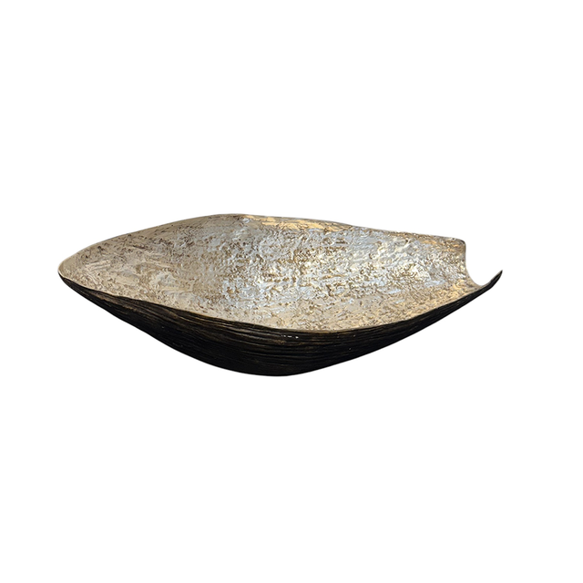 OBJECT Brass Banana Blossom Dish - Antique Black w Silver | the OBJECT ROOM