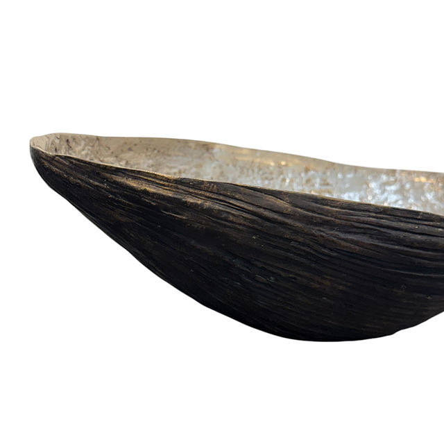 OBJECT Brass Banana Blossom Dish - Antique Black w Silver | the OBJECT ROOM