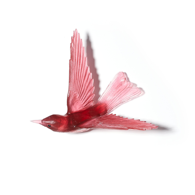 LUKE JACOMB STUDIO Cast Glass Bird - Bellbird Gold Ruby | the OBJECT ROOM