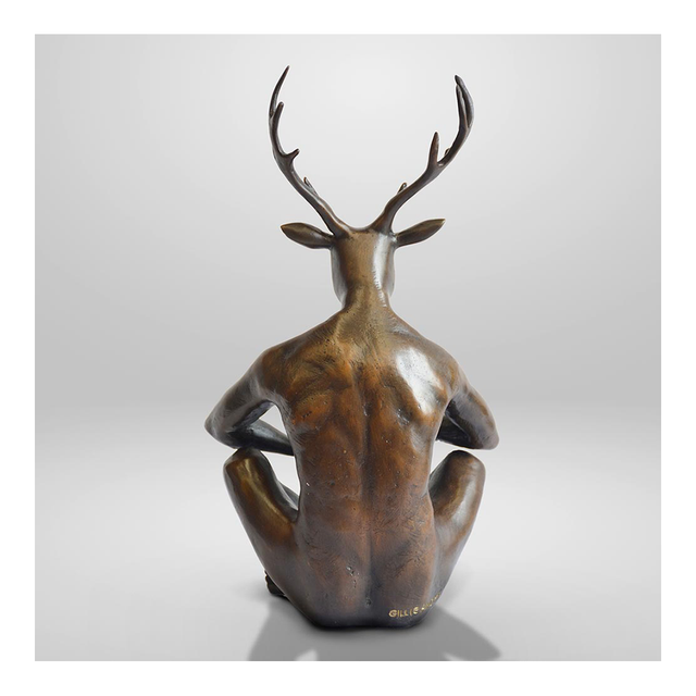GILLIE AND MARC Bronze Sculpture - Deerman Loves His Flat White