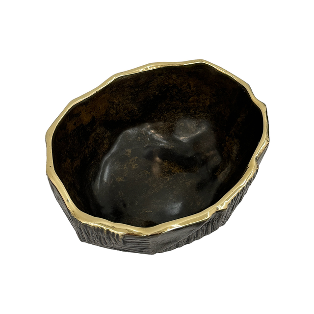 OBJECT Brass Folding Bowl - Antique Black w Gold | the OBJECT ROOM
