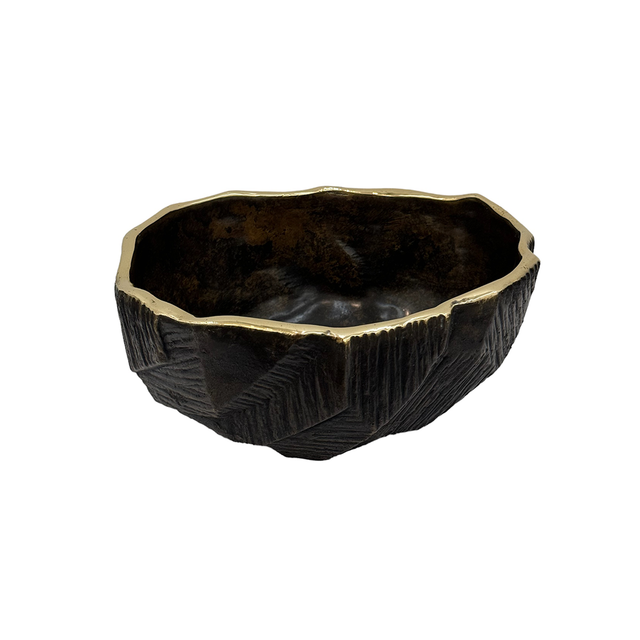 OBJECT Brass Folding Bowl - Antique Black w Gold | the OBJECT ROOM