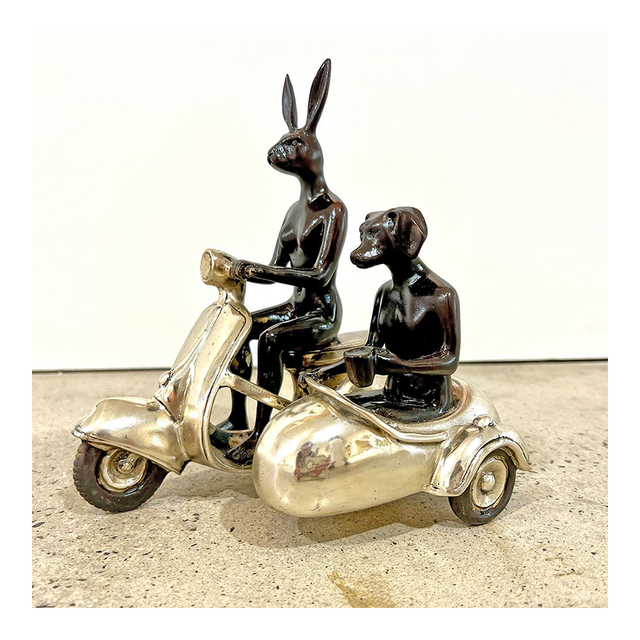 GILLIE AND MARC Bronze Sculpture - They Rode Side By Side For The Long Run Silver | the OBJECT ROOM