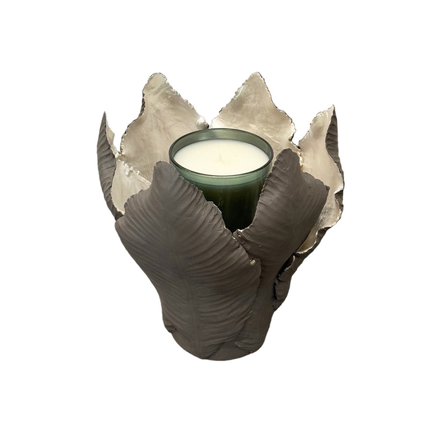 KIDDEE TAMDEE Leaf Candle Holder L - Grey Pearl | the OBJECT ROOM