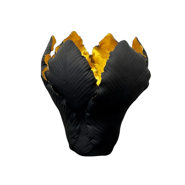 KIDDEE TAMDEE Leaf Candle Holder XL - Black Gold | the OBJECT ROOM