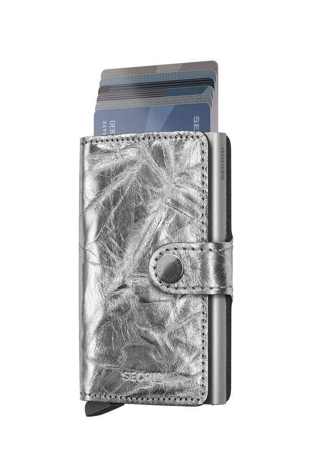 SECRID Miniwallet Leather - Crunch Silver | the OBJECT ROOM