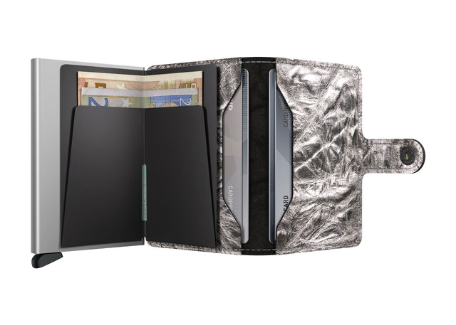 SECRID Miniwallet Leather - Crunch Silver | the OBJECT ROOM