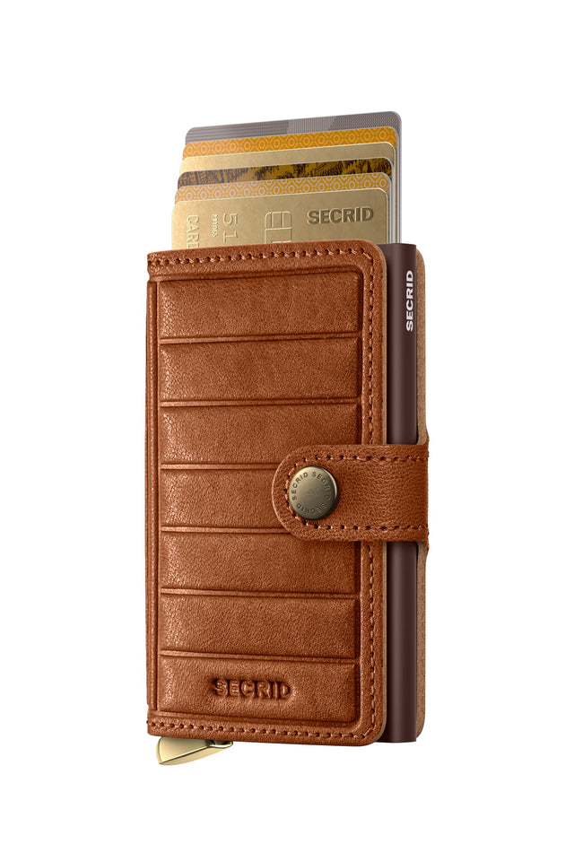 SECRID Premium Miniwallet Emboss Lines Cognac + | the OBJECT ROOM