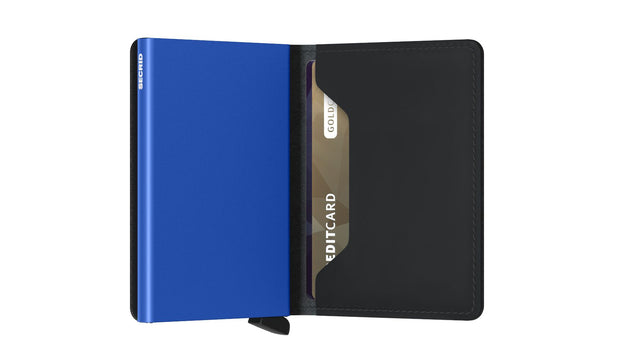 SECRID Slimwallet Leather - Matte Black & Blue | the OBJECT ROOM