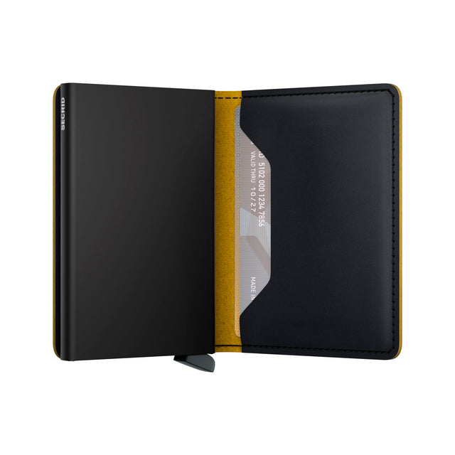SECRID Slimwallet Leather - Matte Black & Ochre | the OBJECT ROOM