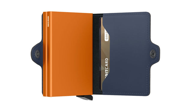 SECRID Twinwallet Leather - Matte Night Blue-Orange | the OBJECT ROOM