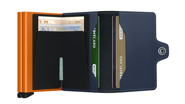 SECRID Twinwallet Leather - Matte Night Blue-Orange | the OBJECT ROOM