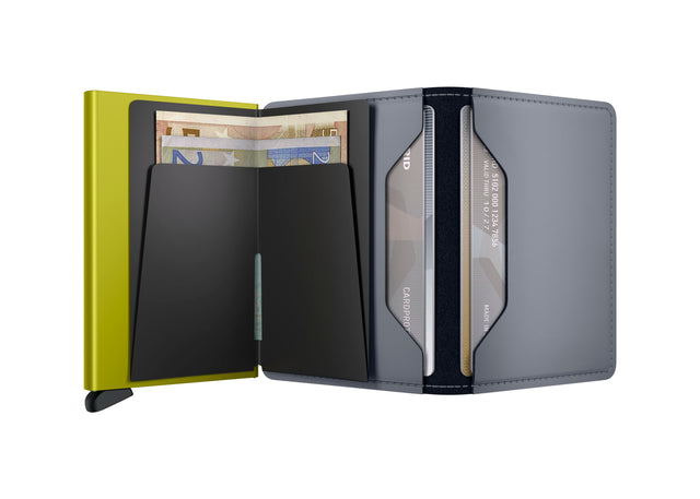 SECRID Slimwallet Leather - Matte Grey & Lime | the OBJECT ROOM