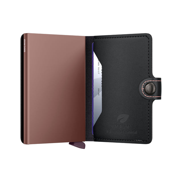 SECRID Miniwallet Mirum (Plant Based) - Black-Rose | the OBJECT ROOM