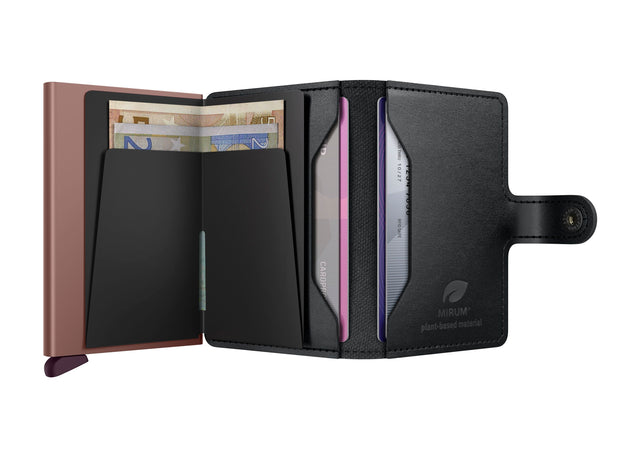 SECRID Miniwallet Mirum (Plant Based) - Black-Rose | the OBJECT ROOM