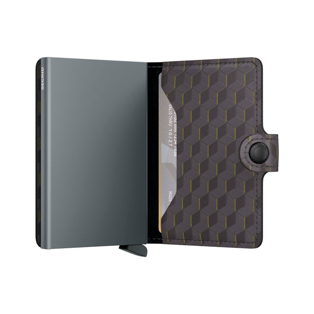 SECRID Miniwallet Leather - Optical Grey Yellow | the OBJECT ROOM