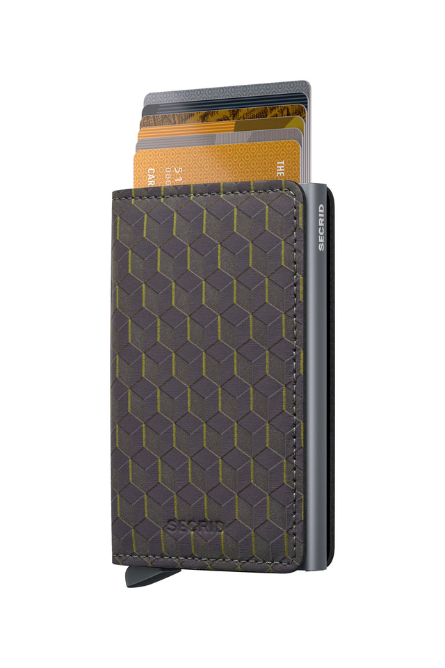 SECRID Slimwallet Leather - Optical Grey Yellow | the OBJECT ROOM
