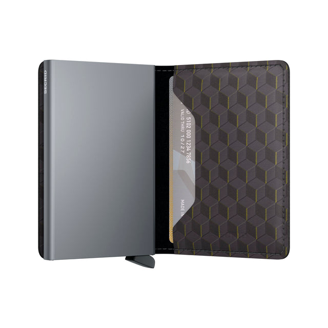 SECRID Slimwallet Leather - Optical Grey Yellow | the OBJECT ROOM