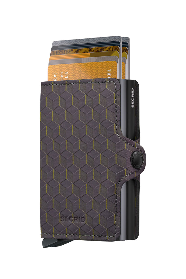 SECRID Twinwallet Leather - Optical Grey Yellow | the OBJECT ROOM