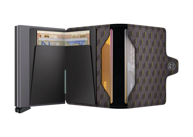 SECRID Twinwallet Leather - Optical Grey Yellow | the OBJECT ROOM