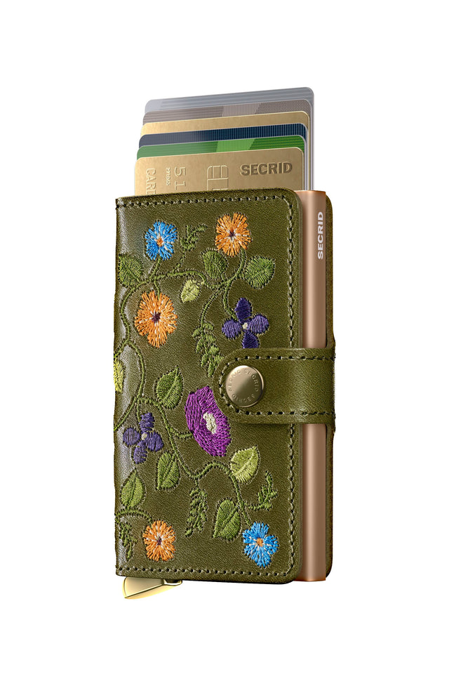 SECRID Premium Miniwallet - Stitch Floral Olive + | the OBJECT ROOM