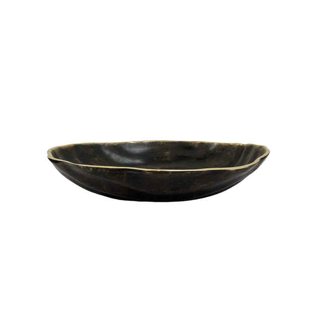 OBJECT Brass Shell Bowl L - Antique Black w Gold | the OBJECT ROOM