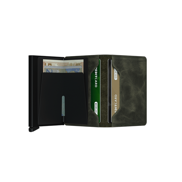 SECRID Slimwallet Leather - Vintage Olive-Black | the OBJECT ROOM