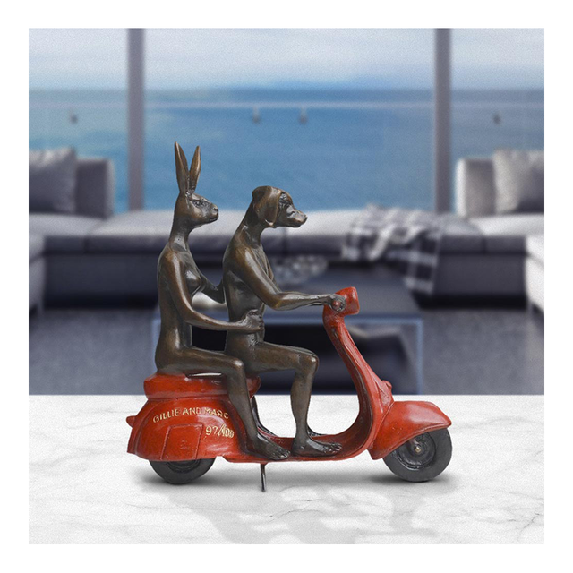 GILLIE AND MARC Bronze Sculpture - They Rode To Save Wildlife Red | the OBJECT ROOM