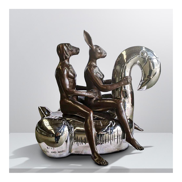 GILLIE AND MARC Bronze Sculpture - Flamingoes Would Keep Afloat In The Wildest Seas