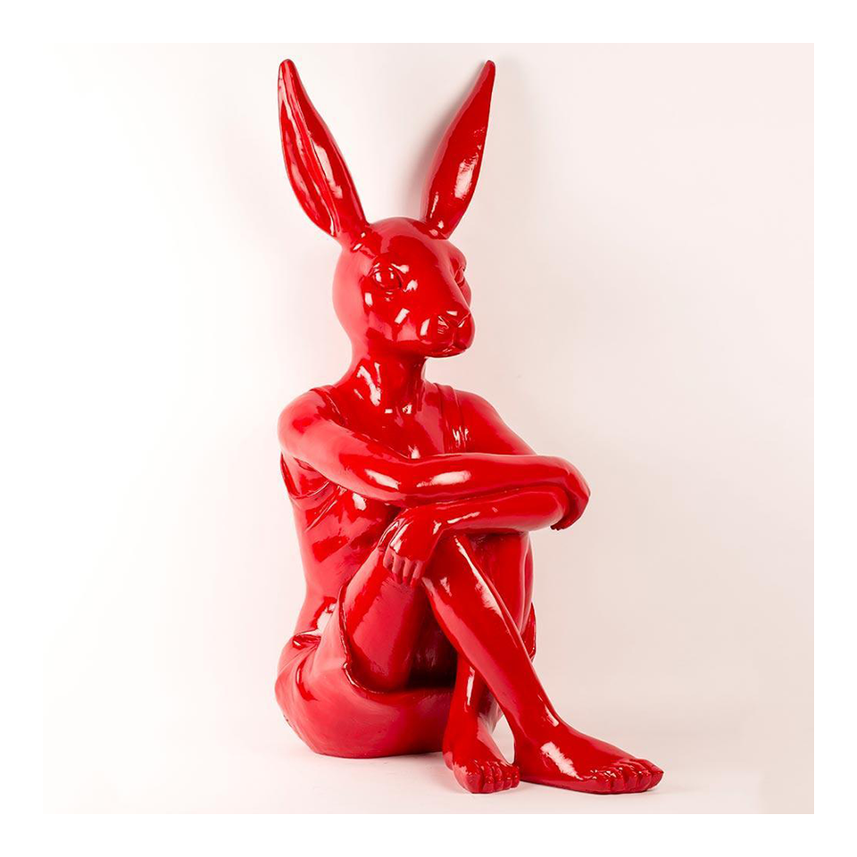 GILLIE AND MARC Fibreglass Sculpture - Hip Rabbit Red | the OBJECT ROOM