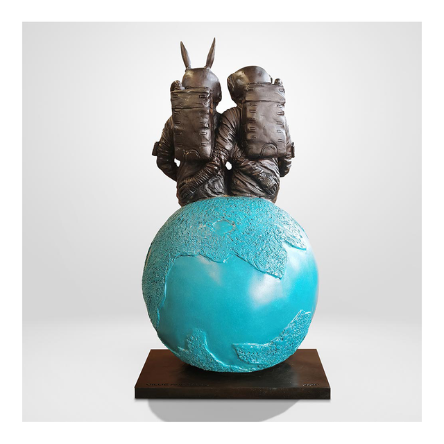 GILLIE AND MARC Bronze Sculpture - They Loved Each Other To The Moon And Back Green