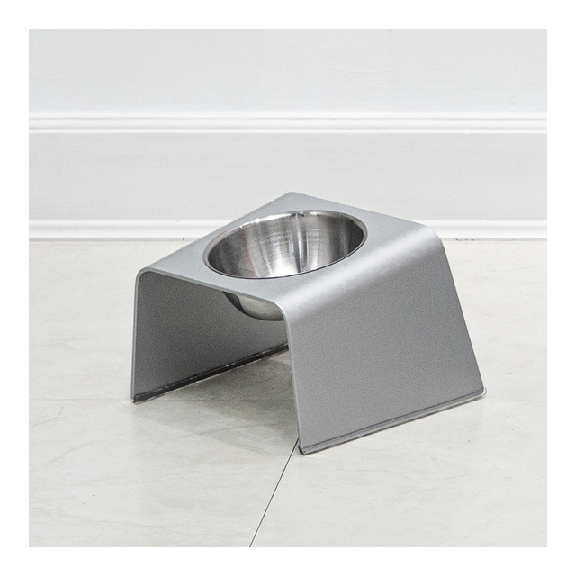 HOWDY HOUNDY Bend Elevated Feeder S - Space Silver | the OBJECT ROOM