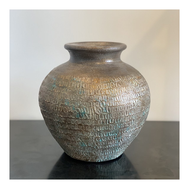 OBJECT Terracotta Urn M - Antique Brown Teal | the OBJECT ROOM