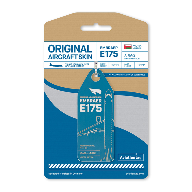 AVIATIONTAG Embraer E175 - A4O-EA - Teal (Oman Air)