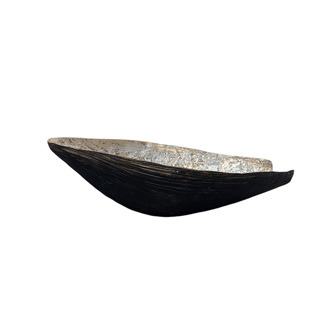 OBJECT Brass Banana Blossom Dish - Antique Black w Silver | the OBJECT ROOM