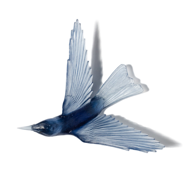 LUKE JACOMB STUDIO Cast Glass Bird - Bellbird Steel Blue