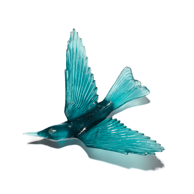 LUKE JACOMB STUDIO Cast Glass Bird - Bellbird Jade