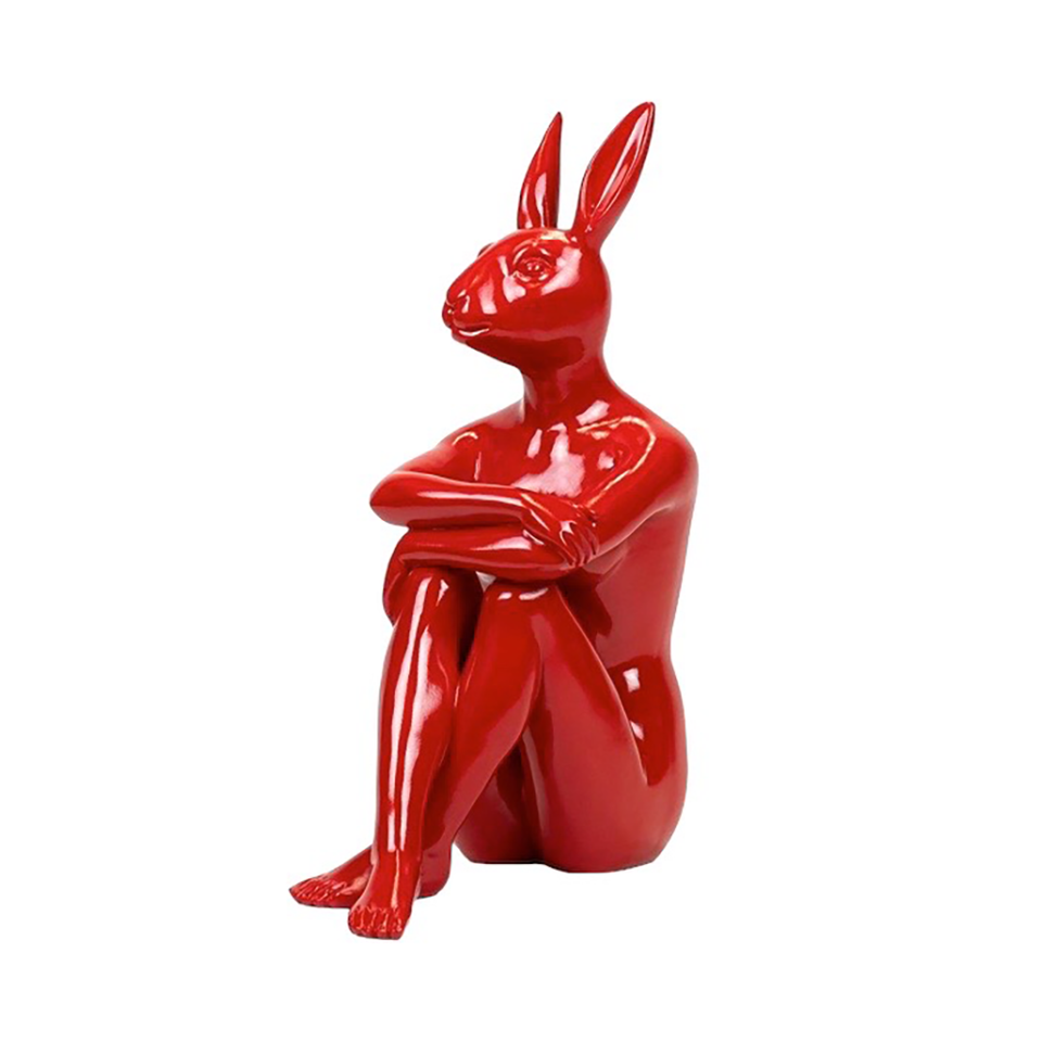 GILLIE AND MARC Resin Sculpture - Cool City Bunny Red