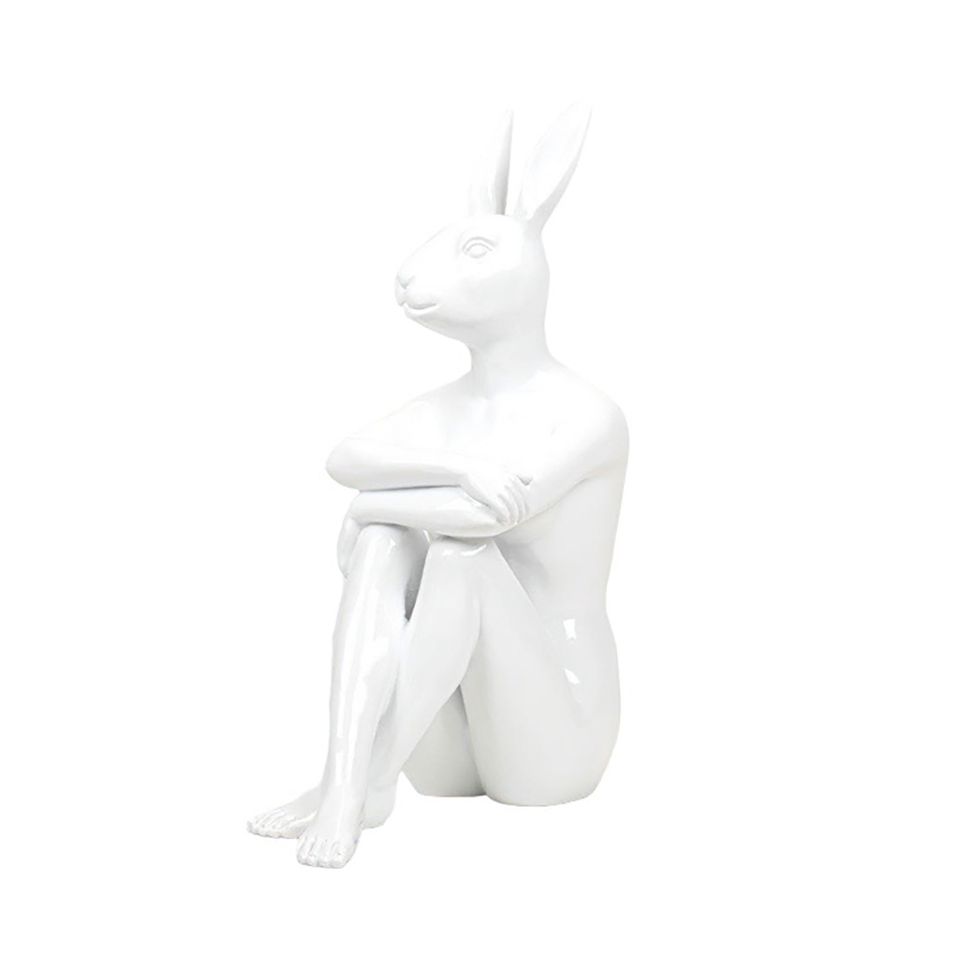 GILLIE AND MARC Resin Sculpture - Cool City Bunny White