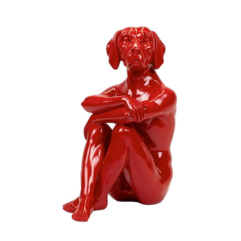 GILLIE AND MARC Resin Sculpture - Cool City Pup Red