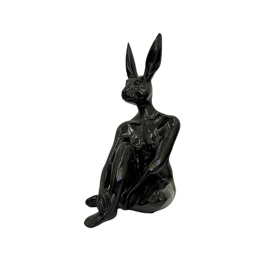 GILLIE AND MARC Resin Sculpture - Cool Mini Rabbitwoman Black
