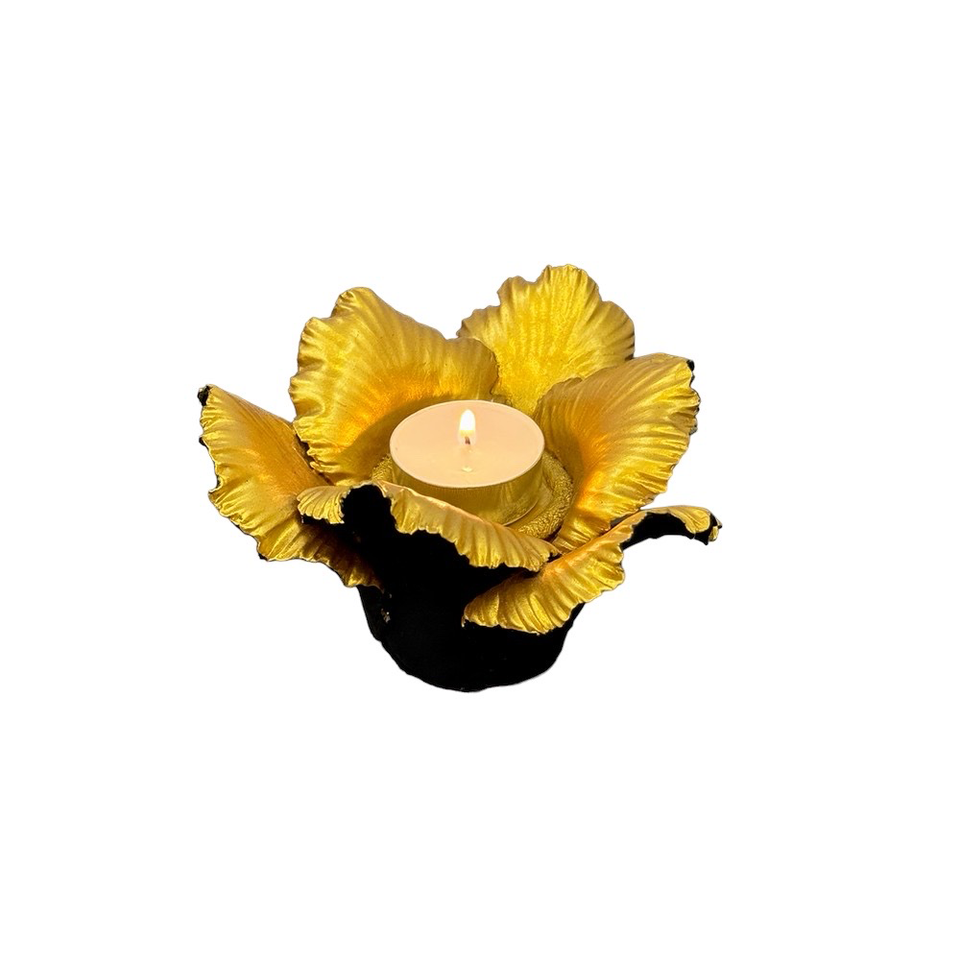 KIDDEE TAMDEE Daffodil Candle Holder - Black Gold