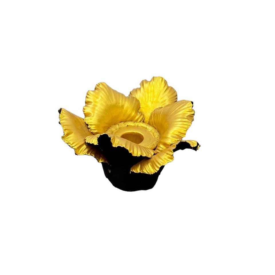 KIDDEE TAMDEE Daffodil Candle Holder - Black Gold