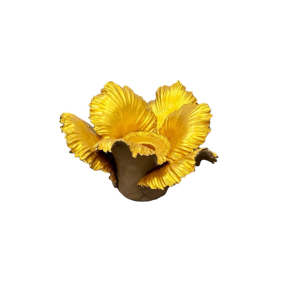 KIDDEE TAMDEE Daffodil Candle Holder - Brown Gold