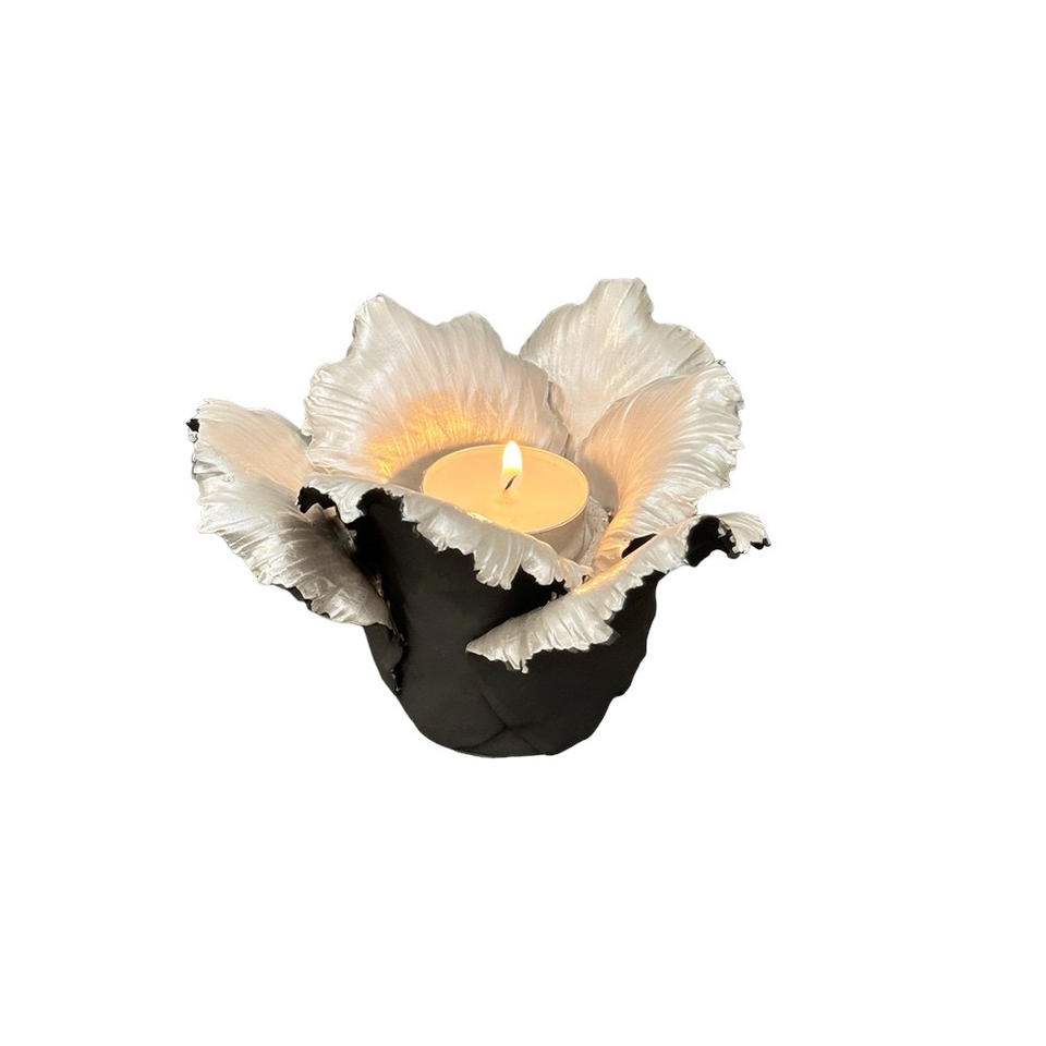 KIDDEE TAMDEE Daffodil Candle Holder - Grey Pearl