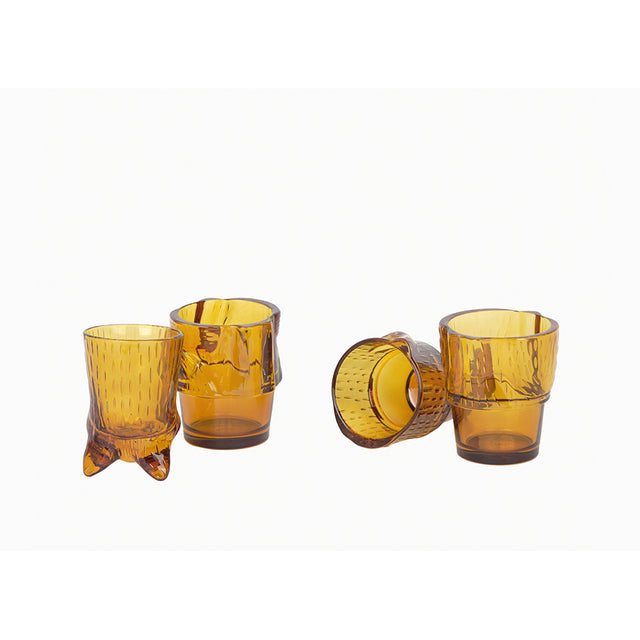 DOIY Stackable Glasses (Set of 4) - Kitty Ginger | the OBJECT ROOM